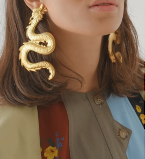 Model wearing unique handmade jewelry from Maison Orient.