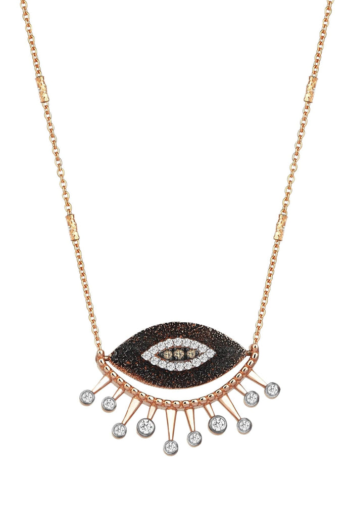 10Th Eye Eternal Vision Necklace in White And Champagne Diamond | Maison Orient