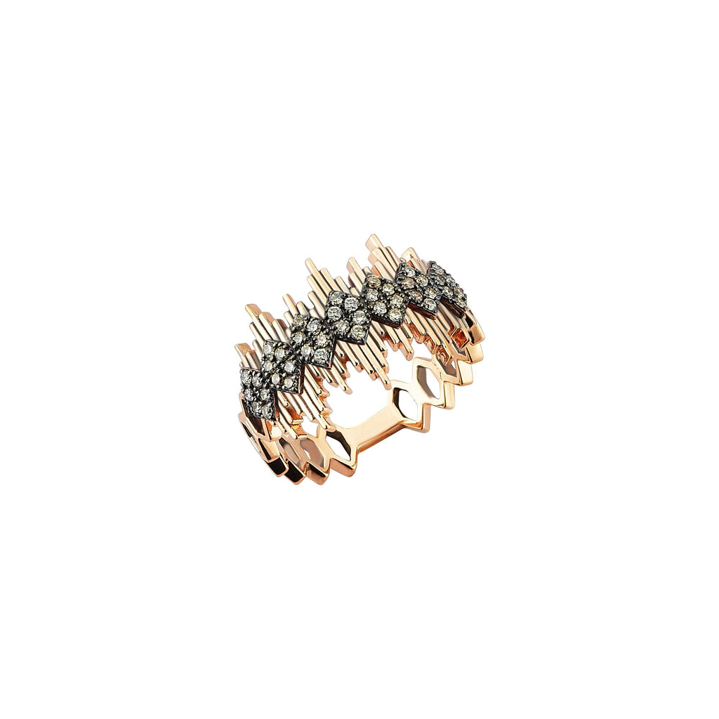 Apex ring in champagne diamond | Maison Orient