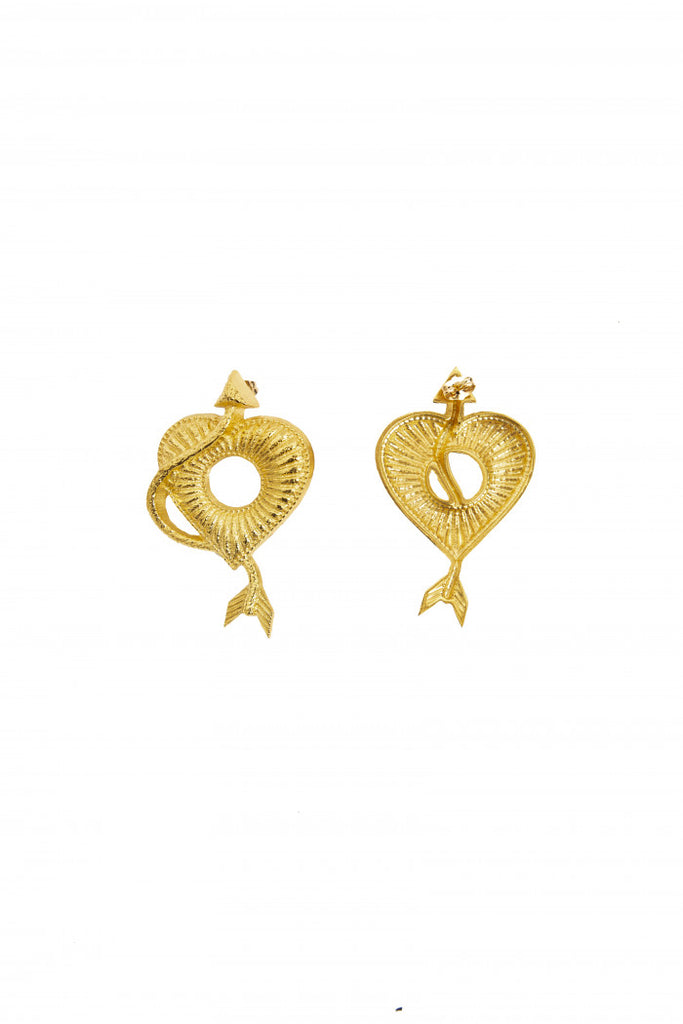 Heart With Snake Earrings | Maison Orient