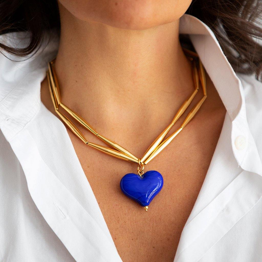 Helia Cuore Duo Necklace In Gold | Maison Orient
