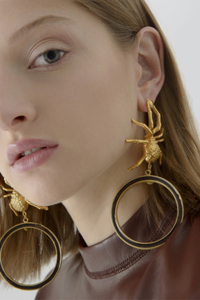 Gold Spider Earrings | Maison Orient