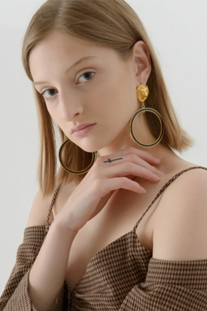 Gold Lion Earrings | Maison Orient