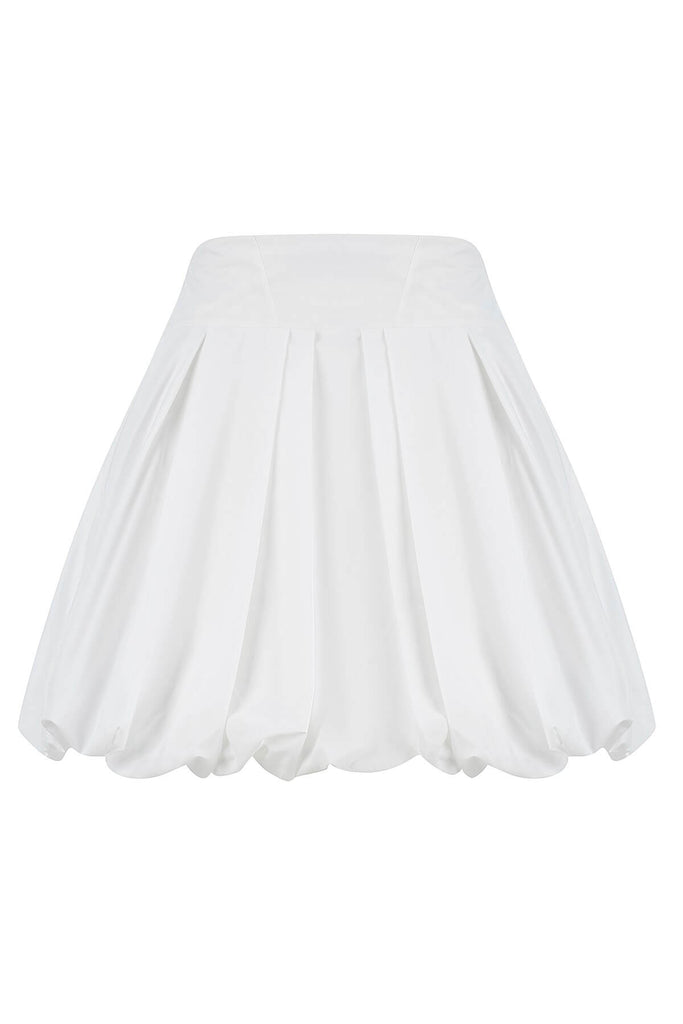 Nancy White Poplin Mini Skirt