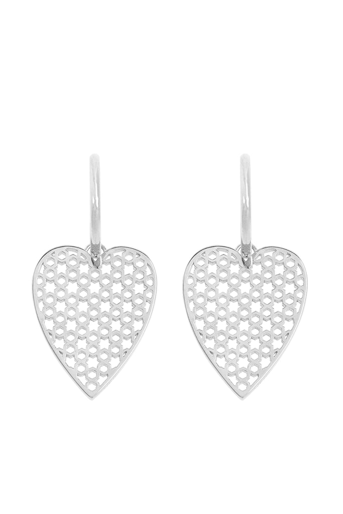 Pair Of Heart Earrings Silver | Maison Orient