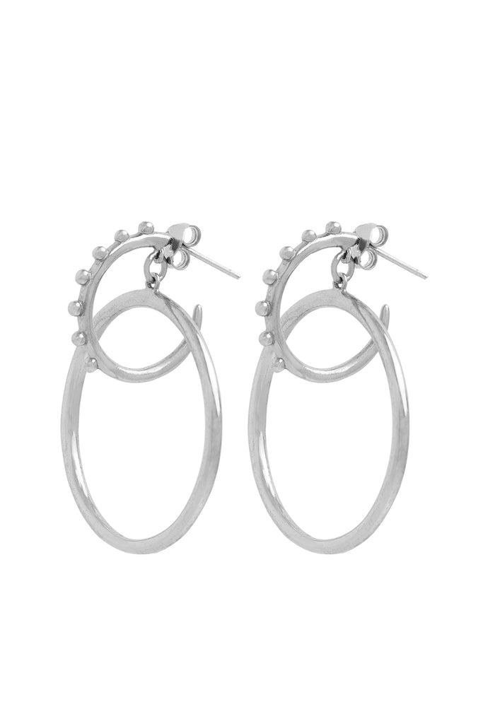 Pair Of Silver Double Earrings | Maison Orient