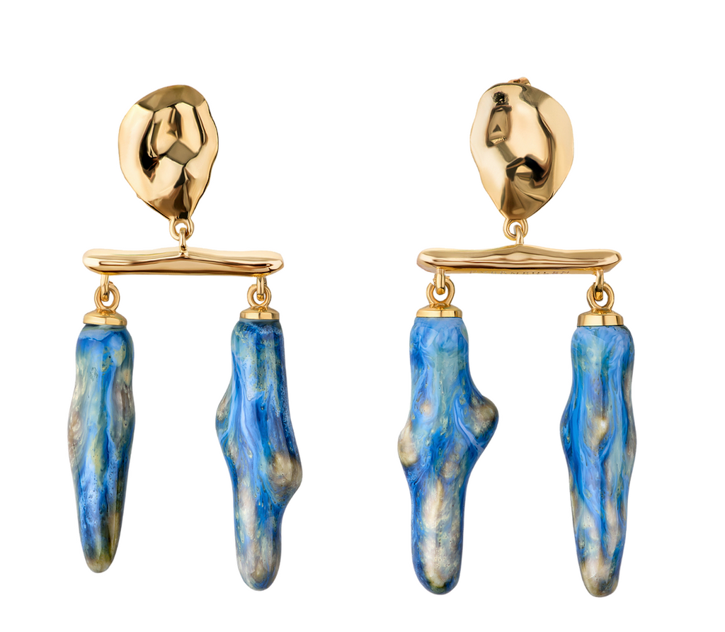 Lake earrings with double sea twigs | Maison Orient