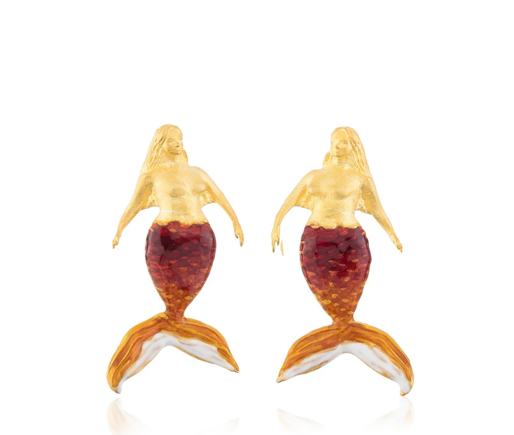Milou Mermaid Earrings - Orange | Maison Orient
