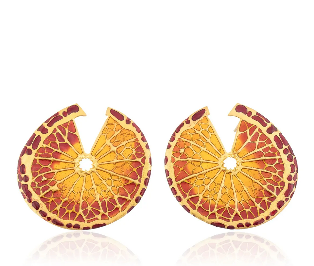 Milou Lemon Slice Earrings - Orange | Maison Orient