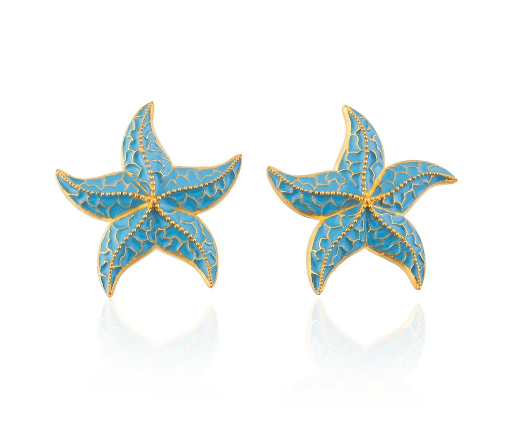 Milou Starfish Earrings - Blue | Maison Orient