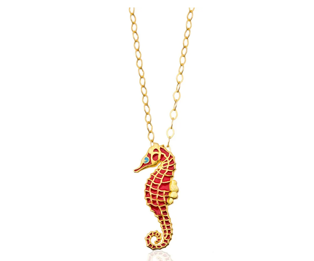 Milou Red Seahorse Necklace | Maison Orient