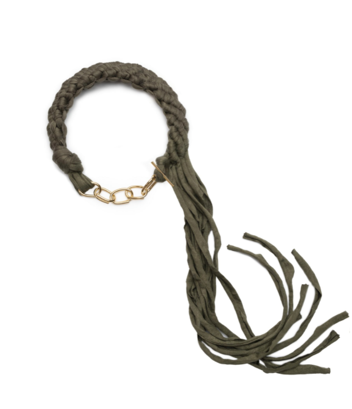 Braided chain collar green | Maison Orient