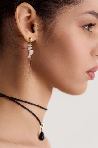Lyra Earrings with Quartz