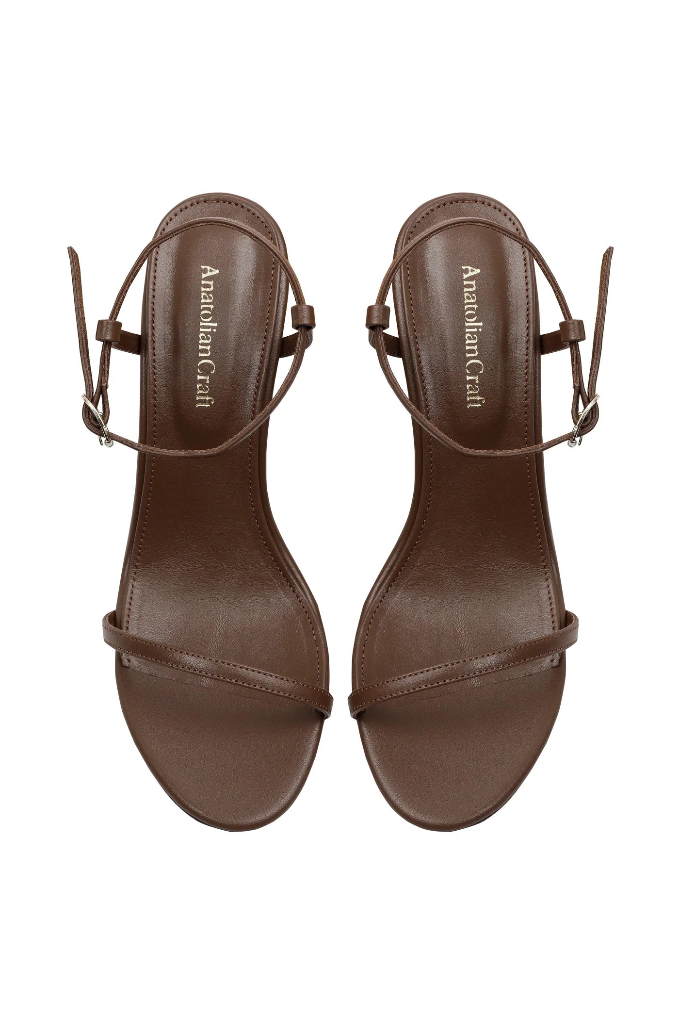 WHISPERING POPPIES - BROWN LEATHER WEDGED SANDALS