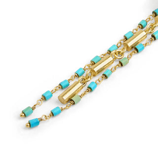 Stupa turquoise chain earring
