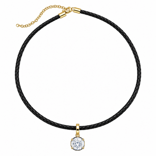 Romy Collection Black Leather Charm Choker