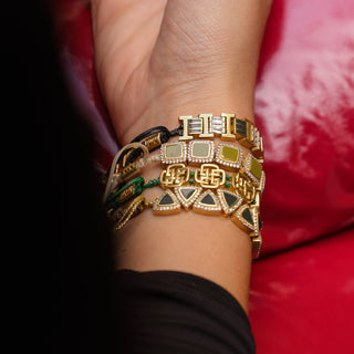 JUJU Cheesecake Bracelet stacked with other JUJU pieces