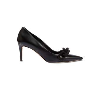 Catena black leather high-heel pump, side view