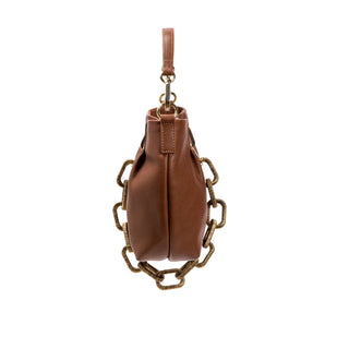 Catena camello small shoulder pouch seen from the side