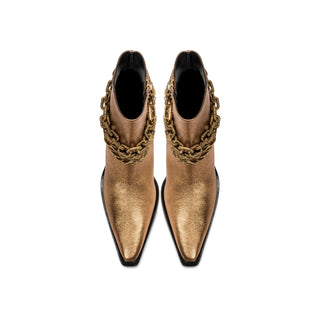 Catena Notte bronze leather cowboy boot seen from above