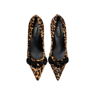Catena leopard-print calf hair pump seen from above
