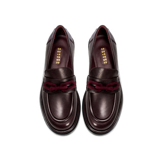 Catena burgundy flat moccasin seen from above