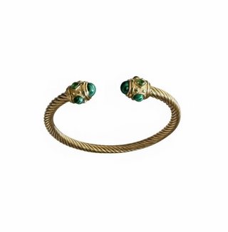 Malachite Cuff Bracelet — Handcrafted in Istanbul