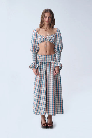 KAIA MIDI SET / ORANGE PLAID