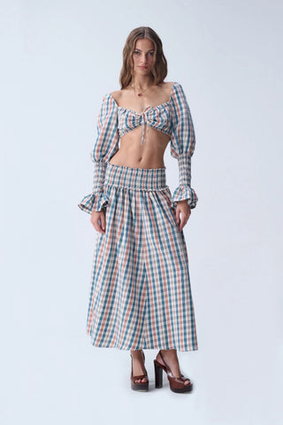 KAIA MIDI SET / ORANGE PLAID