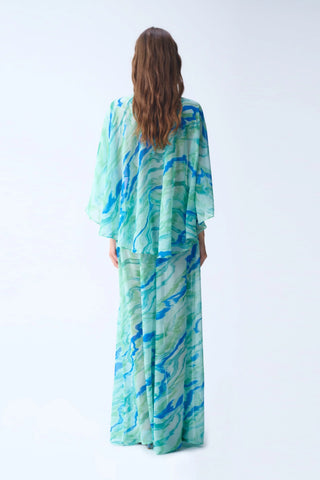SUMMER CAPE / MINT PATTERNED