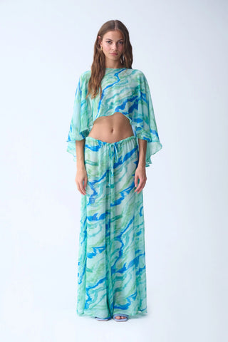 SUMMER CAPE / MINT PATTERNED