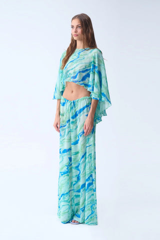 SUMMER CAPE / MINT PATTERNED