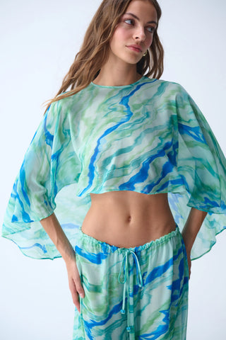 SUMMER CAPE / MINT PATTERNED