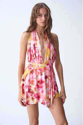 PIXIE DRESS / PINK PATTERNED