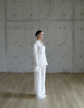 DELLA Knit Cotton Crochet Pant Set