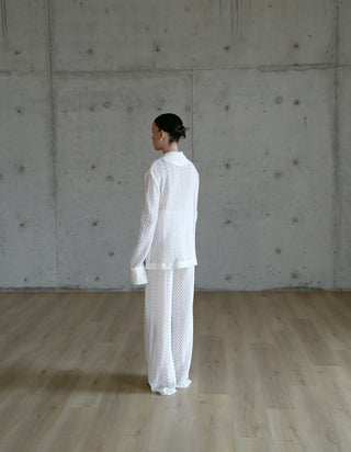 DELLA Knit Cotton Crochet Pant Set
