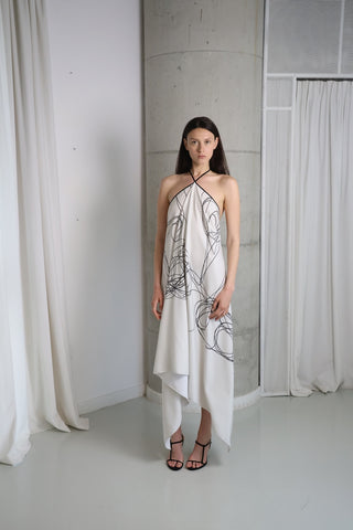 MESS White and Black Dress