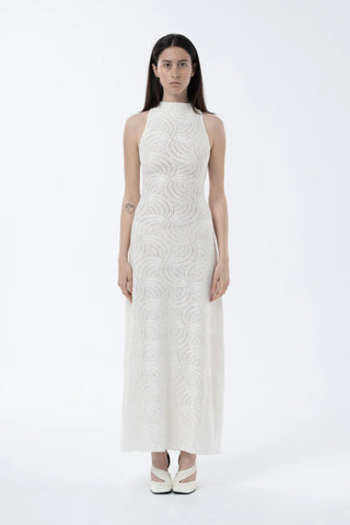 SHERINA White Knit Dress