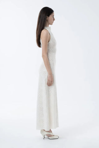 SHERINA White Knit Dress