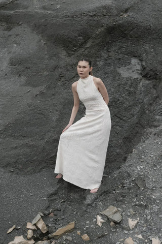 SHERINA White Knit Dress