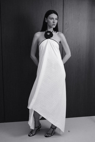 SUNNY White Linen Midi Dress
