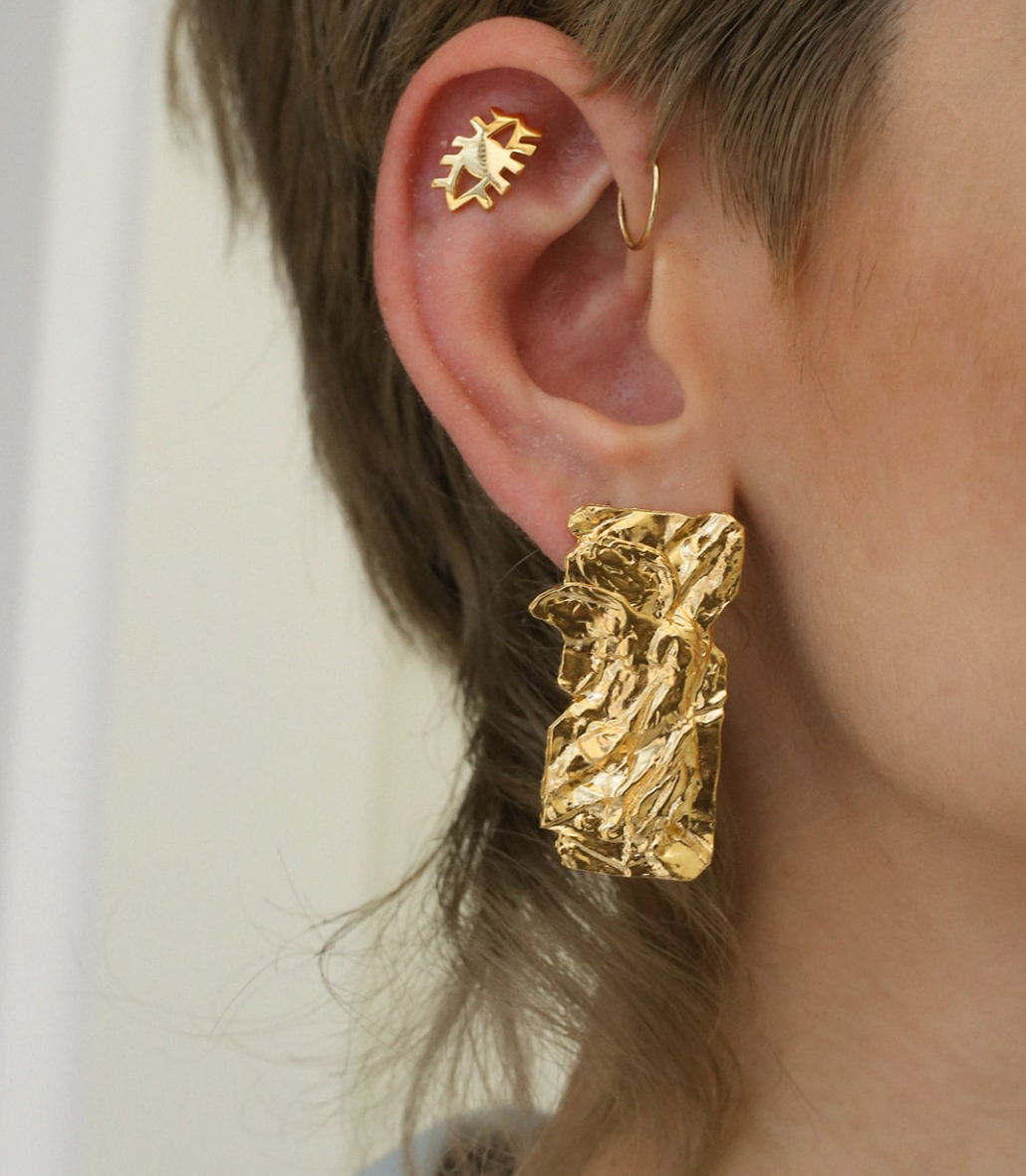 Nike Foil Earrings Gold