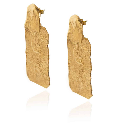 Standing Stone Earrings Gold