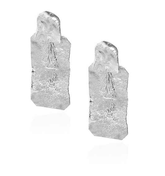 Standing Stone Earrings Silver