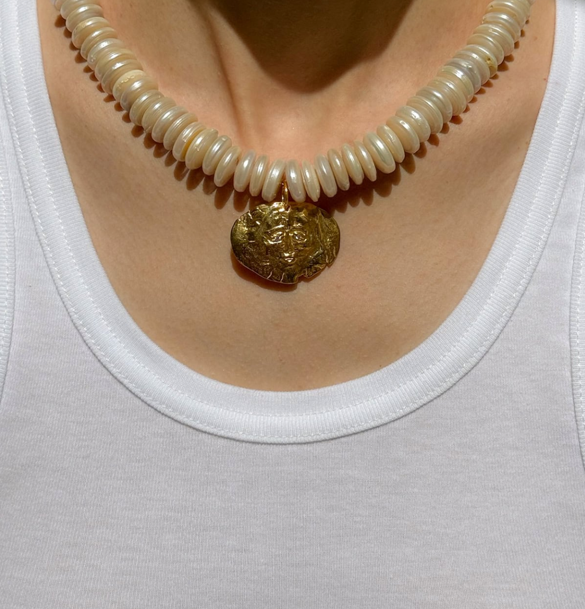 Nikolaos Rondelle Pearl Necklace