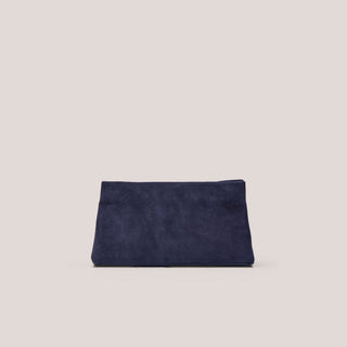 LUNA CLUTCH SUEDE NAVY BLUE