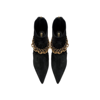Catena Notte black suede ankle boot seen from above
