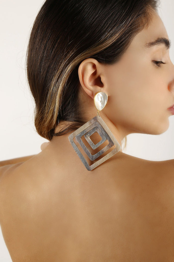 ADA in Mother of Pearls and Buffalo Horn - Maison OrientChadia HamatiMaison OrientEarrings