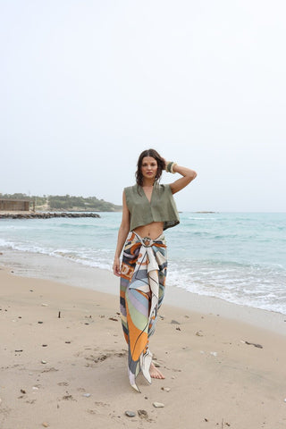 Adira Beige Sarong - Maison OrientWEMAVEMaison OrientScarves