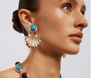 Aphrodite Turquoise Lapis Earrings - Maison OrientNinonMaison OrientJewelry